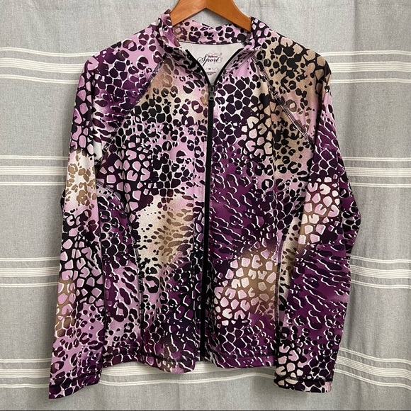 STYLE & CO / Sport Animal Print Athletic Jacket Size M - Picture 1 of 8